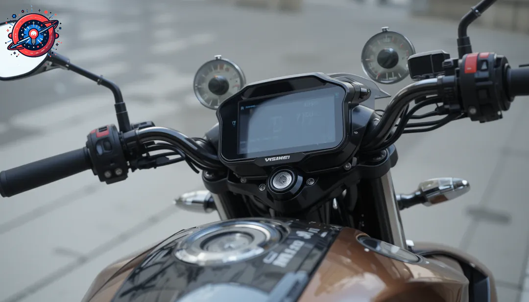 Pantalla TFT motocicleta moderna 2025 conectividad navegación modos conducción. Pantalla TFT motocicleta moderna 2025 conectividad navegación modos conducción.