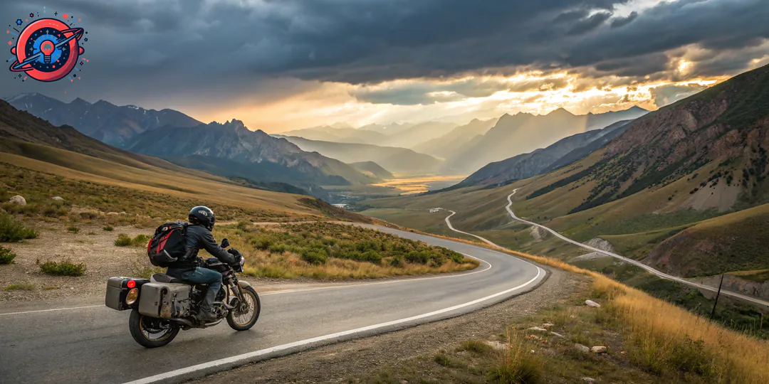 Viaje largo en motocicleta 2025 aventura libertad paisaje espectacular Viaje largo en motocicleta 2025 aventura libertad paisaje espectacular