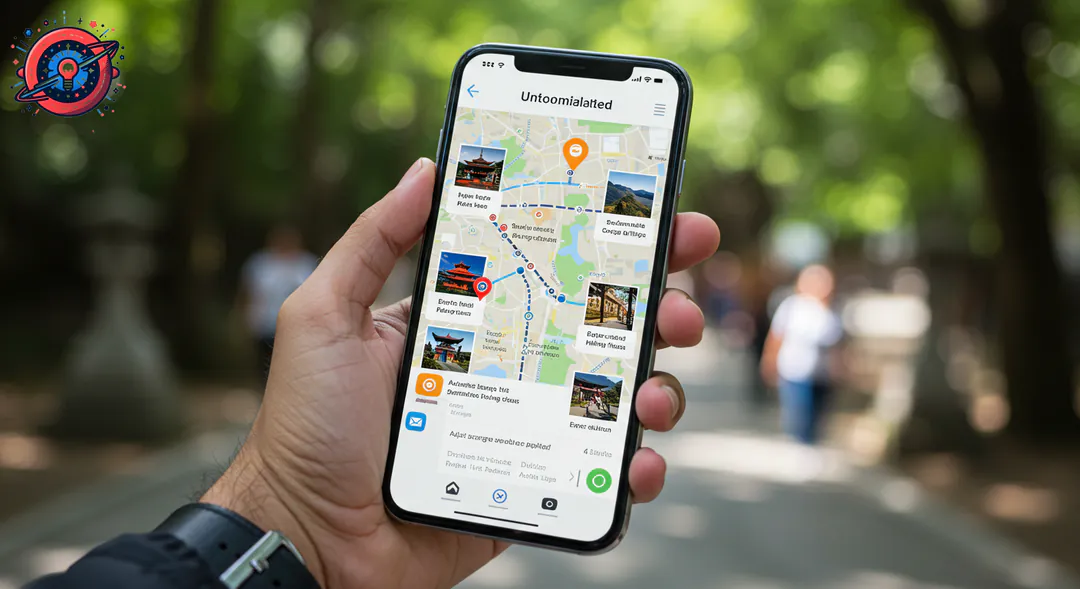 App móvil viajes IA itinerario personalizado, mapa destino interactivo App móvil viajes IA itinerario personalizado, mapa destino interactivo