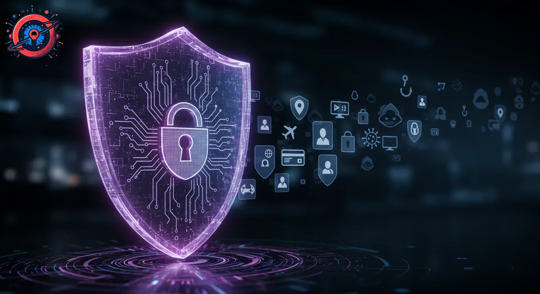 Seguridad datos IA viajes escudo digital protegiendo privacidad viajero Seguridad datos IA viajes escudo digital protegiendo privacidad viajero