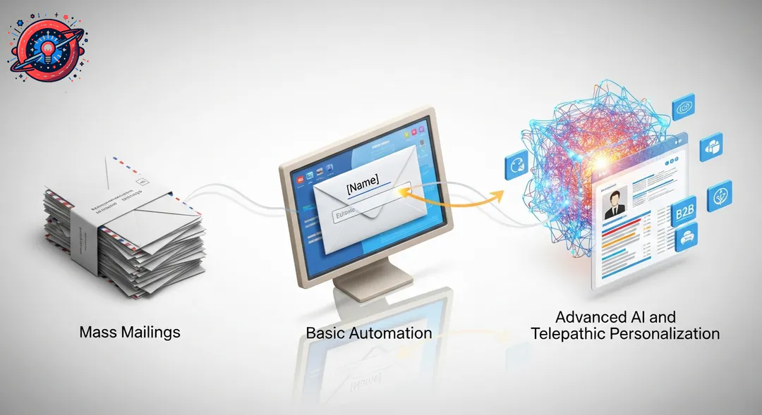Evolución conceptual del email marketing B2B desde envíos masivos hasta la sofisticada personalización con Inteligencia Artificial Evolución conceptual del email marketing B2B desde envíos masivos hasta la sofisticada personalización con Inteligencia Artificial