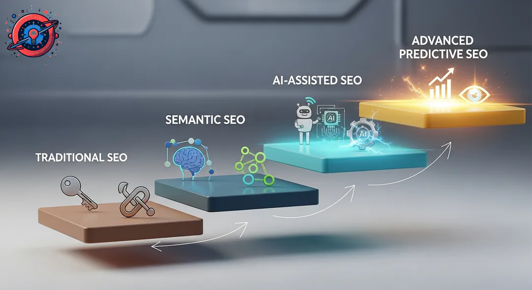 Evolución del SEO desde palabras clave hasta inteligencia artificial predictiva y análisis semántico avanzado Evolución del SEO desde palabras clave hasta inteligencia artificial predictiva y análisis semántico avanzado