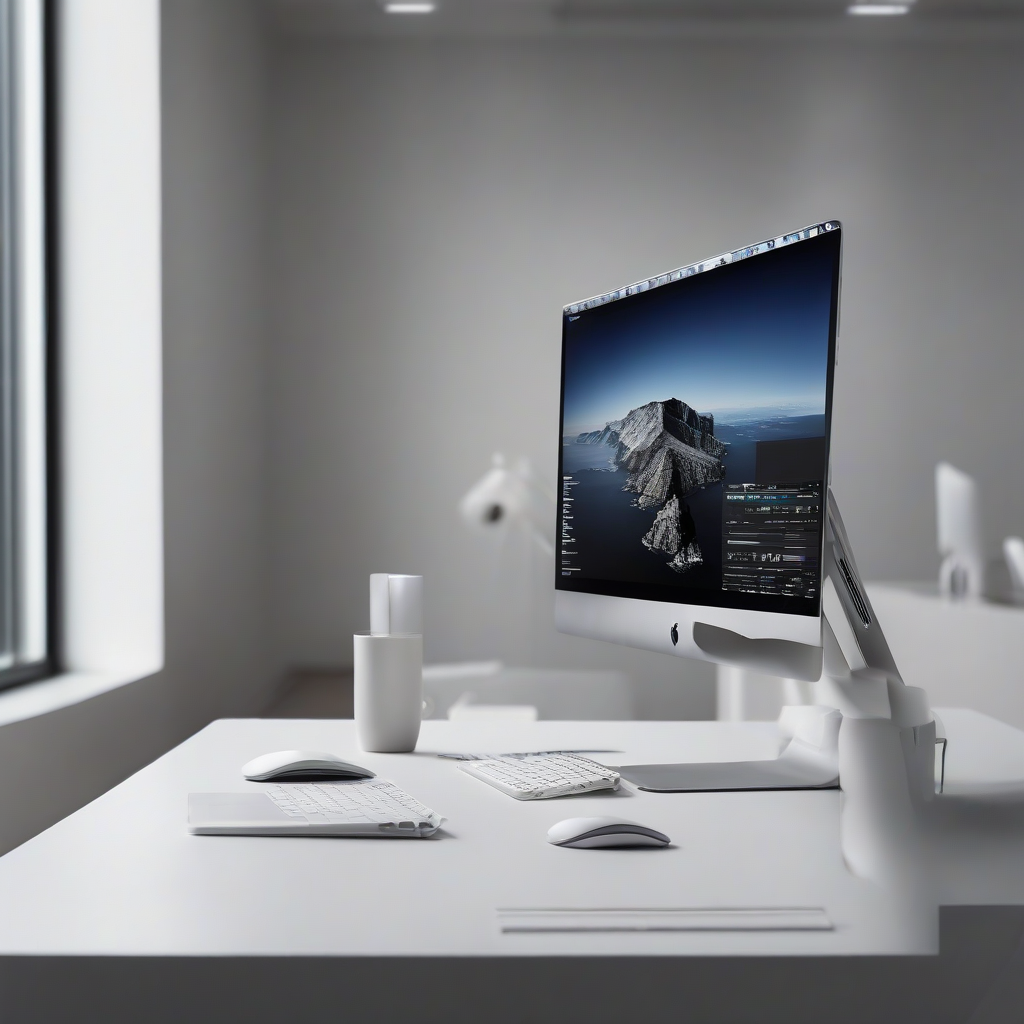 Usuario profesional interactuando con la interfaz de visionOS en las Apple Vision Pro, mostrando la integración de la computación espacial en un entorno laboral.